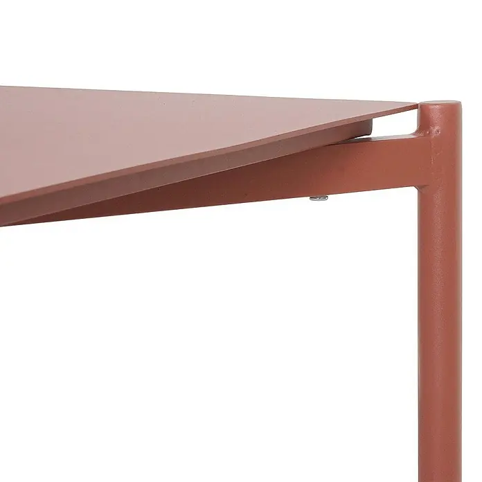 Proregal Gartentisch aus Aluminium - L x B x H: 65 x 105 x 39 cm, Rechteckig, Terrakotta