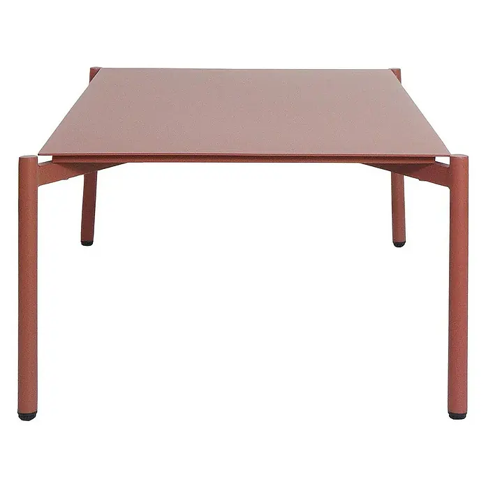 Proregal Gartentisch aus Aluminium - L x B x H: 65 x 105 x 39 cm, Rechteckig, Terrakotta