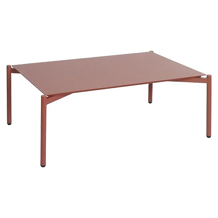 Proregal Gartentisch aus Aluminium - L x B x H: 65 x 105 x 39 cm, Rechteckig, Terrakotta