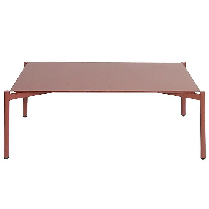 Proregal Gartentisch aus Aluminium - L x B x H: 65 x 105 x 39 cm, Rechteckig, Terrakotta