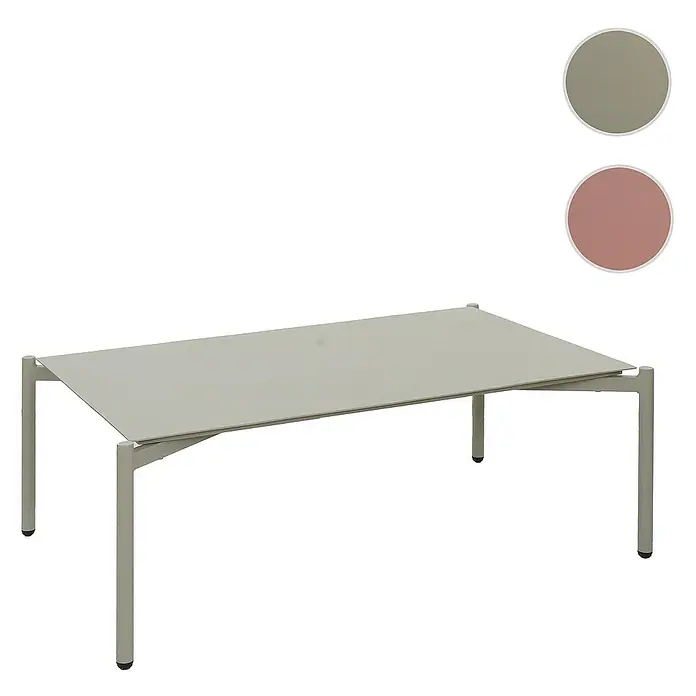 Proregal Gartentisch aus Aluminium - L x B x H: 65 x 105 x 39 cm, Rechteckig, Terrakotta