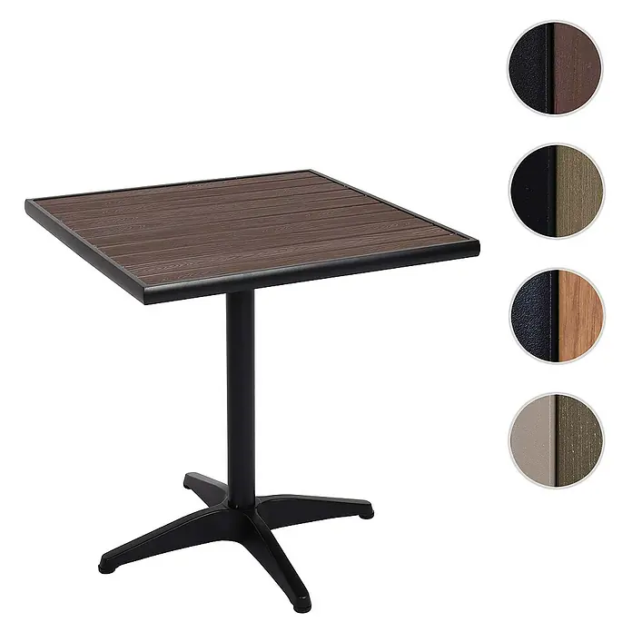 Proregal Gartentisch - L x B x H: 70 x 70 x 74 cm, Rechteckig, Dunkelbraun