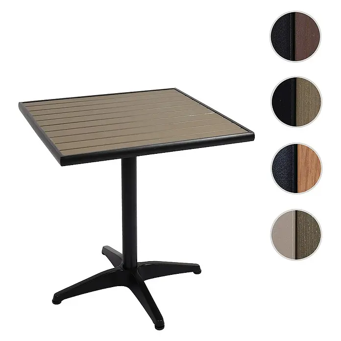 Proregal Gartentisch - L x B x H: 70 x 70 x 74 cm, Rechteckig, Grau