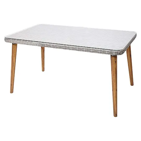 Proregal  Gartentisch Poly-Rattan Esstisch