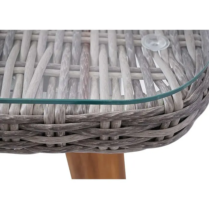 Proregal Gartentisch Poly-Rattan Esstisch - L x B x H: 90 x 150 x 78 cm, Poly-Rattan, Rechteckig, Grau