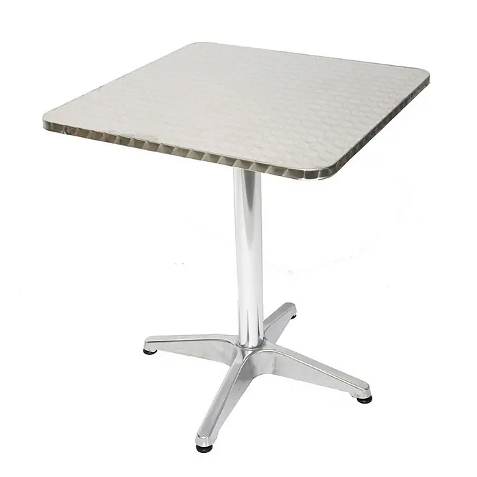 Chefgastro Gartentisch 10er-Set Alu-Bistrotisch - Rechteckig, Silber