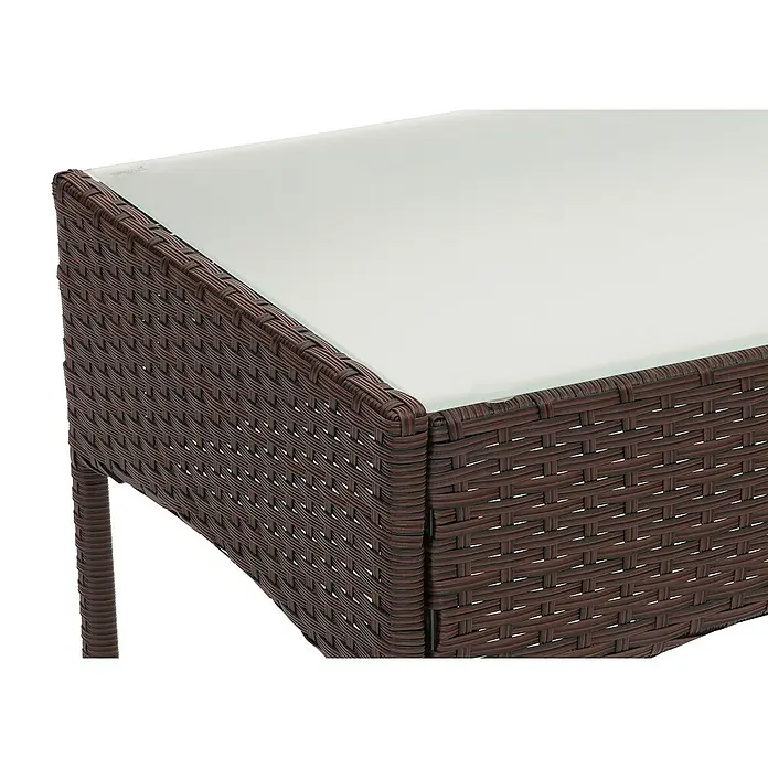Proregal Gartentisch Andi aus Poly-Rattan - L x B x H: 48 x 79 x 38 cm, Poly-Rattan, Rechteckig, Braun