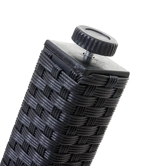 Proregal Gartentisch Mattis aus Poly-Rattan - L x B x H: 80 x 80 x 74,5 cm, Poly-Rattan, Rechteckig, Schwarz
