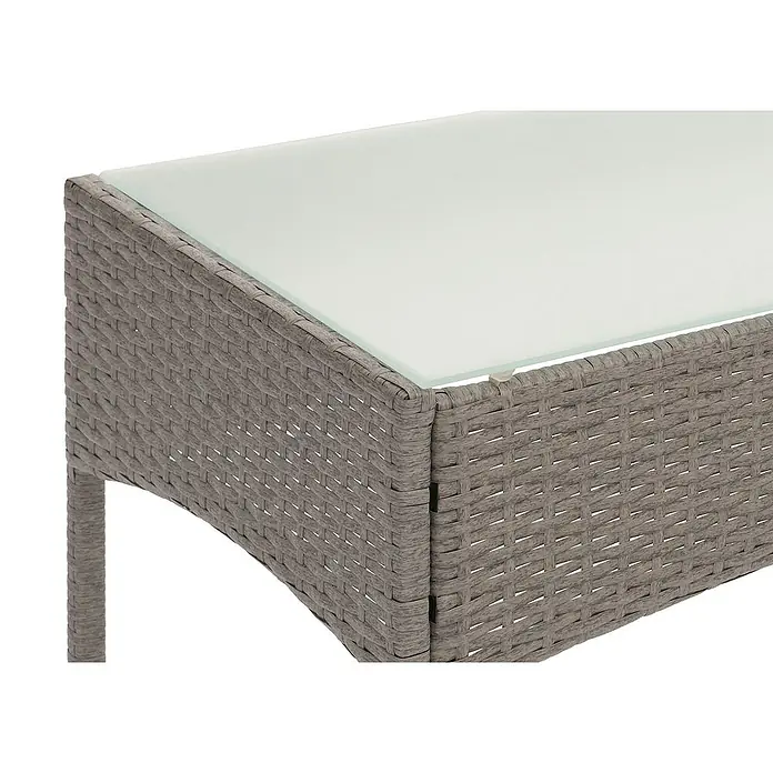 Proregal Gartentisch Andi aus Poly-Rattan - L x B x H: 48 x 79 x 38 cm, Poly-Rattan, Rechteckig, Grau