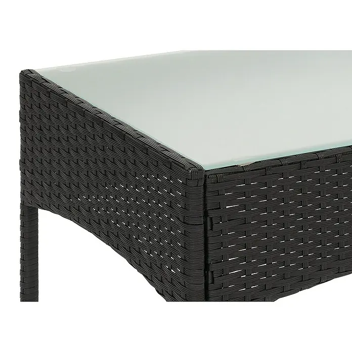 Proregal Gartentisch Andi aus Poly-Rattan - L x B x H: 48 x 79 x 38 cm, Poly-Rattan, Rechteckig, Anthrazit