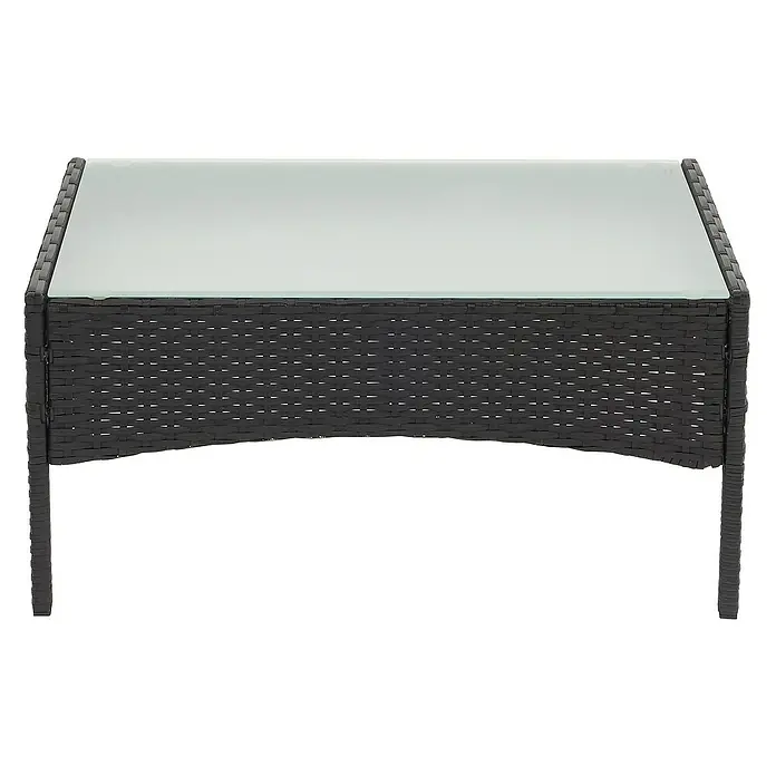 Proregal Gartentisch Andi aus Poly-Rattan - L x B x H: 48 x 79 x 38 cm, Poly-Rattan, Rechteckig, Anthrazit