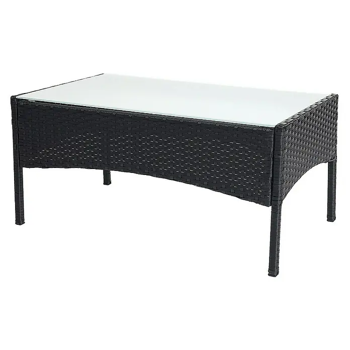 Proregal Gartentisch Andi aus Poly-Rattan - L x B x H: 48 x 79 x 38 cm, Poly-Rattan, Rechteckig, Anthrazit