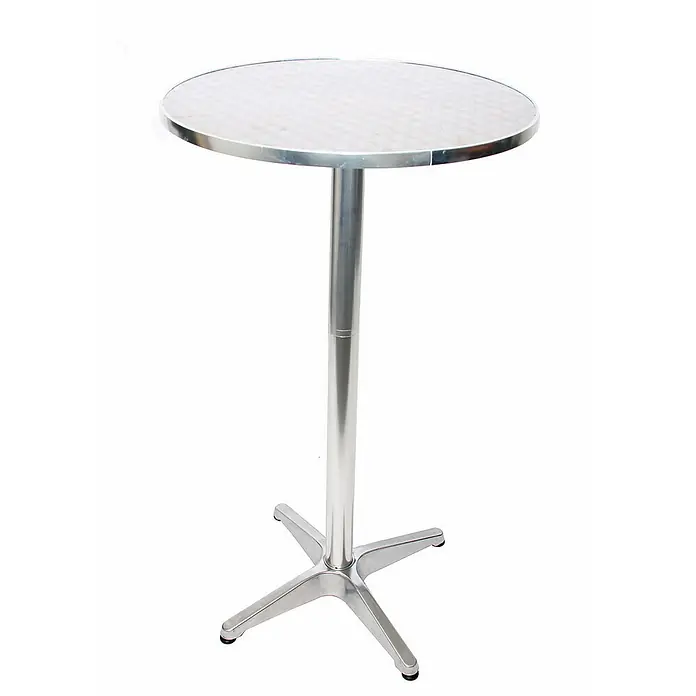 Chefgastro Gartentisch 10er-Set Alu-Stehtisch - L x B x H: 60 x 60 x 110 cm, Rund, Silber