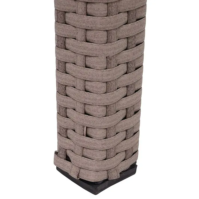 Proregal Gartentisch Poly-Rattan - Poly-Rattan, Rechteckig, Grau-Braun