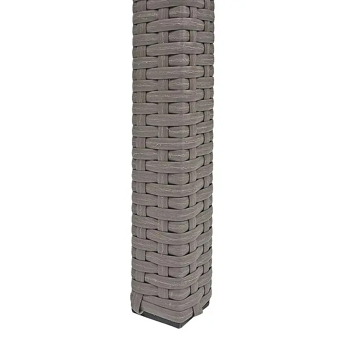Proregal Gartentisch Poly-Rattan - L x B x H: 75 x 120 x 71 cm, Poly-Rattan, Rechteckig, Grau