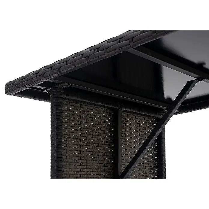 Proregal Gartentisch Poly-Rattan Esstisch - L x B x H: 60 x 112 x 68,5 cm, Poly-Rattan, Rechteckig, Schwarz