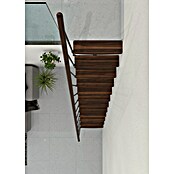 Minka Stepenice s prilagodljivom visinom i dubinom gazišta Joker  (Širina: 70 cm, Crna, Boja gazišta: Orah, Visina kata: 302,9 cm) | BAUHAUS