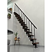 Minka Stepenice s prilagodljivom visinom i dubinom gazišta Joker  (Širina: 70 cm, Crna, Boja gazišta: Orah, Visina kata: 302,9 cm) | BAUHAUS