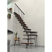 Minka Prostorsko varčne stopnice Joker Turn  (Višina nadstropja: 302,9 cm, Barva stopnice: Oreh, Barva kovine: Siva) | 4792 - Treppen | GBDD - Treppen | GBD - Bauelemente | GB - Bauelemente | G - Holz/Bauelem | BAUHAUS
