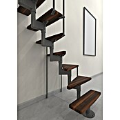 Minka Prostorsko varčne stopnice Joker Turn  (Višina nadstropja: 302,9 cm, Barva stopnice: Oreh, Barva kovine: Siva) | 4792 - Treppen | GBDD - Treppen | GBD - Bauelemente | GB - Bauelemente | G - Holz/Bauelem | BAUHAUS