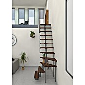 Minka Prostorsko varčne stopnice Joker Turn  (Višina nadstropja: 302,9 cm, Barva stopnice: Oreh, Barva kovine: Siva) | 4792 - Treppen | GBDD - Treppen | GBD - Bauelemente | GB - Bauelemente | G - Holz/Bauelem | BAUHAUS