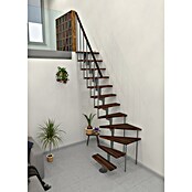 Minka Prostorsko varčne stopnice Joker Turn  (Višina nadstropja: 302,9 cm, Barva stopnice: Oreh, Barva kovine: Siva) | 4792 - Treppen | GBDD - Treppen | GBD - Bauelemente | GB - Bauelemente | G - Holz/Bauelem | BAUHAUS