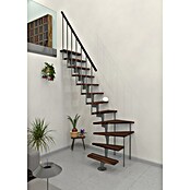 Minka Prostorsko varčne stopnice Joker Turn  (Višina nadstropja: 302,9 cm, Barva stopnice: Oreh, Barva kovine: Siva) | 4792 - Treppen | GBDD - Treppen | GBD - Bauelemente | GB - Bauelemente | G - Holz/Bauelem | BAUHAUS