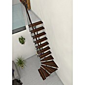 Minka Prostorsko varčne stopnice Joker Turn  (Višina nadstropja: 302,9 cm, Barva stopnice: Oreh, Barva kovine: Siva) | 4792 - Treppen | GBDD - Treppen | GBD - Bauelemente | GB - Bauelemente | G - Holz/Bauelem | BAUHAUS