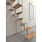 Minka Sporedne stepenice Joker Turn  (Visina kata: 302,9 cm, Boja gazišta: Bukva, Boja metala: Bijela) | BAUHAUS