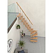Minka Sporedne stepenice Joker Turn  (Visina kata: 302,9 cm, Boja gazišta: Bukva, Boja metala: Bijela) | BAUHAUS