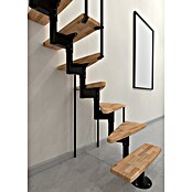 Minka Sporedne stepenice Joker Turn  (Visina kata: 302,9 cm, Boja gazišta: Bukva, Boja metala: Crna) | BAUHAUS