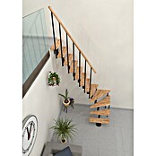 Minka Sporedne stepenice Joker Turn  (Visina kata: 302,9 cm, Boja gazišta: Bukva, Boja metala: Crna) | BAUHAUS