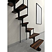 Minka Sporedne stepenice Joker Turn  (Visina kata: 302,9 cm, Boja gazišta: Orah, Boja metala: Crna) | BAUHAUS