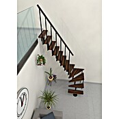 Minka Sporedne stepenice Joker Turn  (Visina kata: 302,9 cm, Boja gazišta: Orah, Boja metala: Crna) | BAUHAUS
