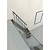 Minka Sporedne stepenice Joker Turn  (Visina kata: 302,9 cm, Boja gazišta: Orah, Boja metala: Crna) | BAUHAUS