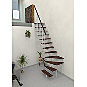 Minka Prostorsko varčne stopnice Joker Turn  (Višina nadstropja: 302,9 cm, Barva stopnice: Oreh, Barva kovine: Bela) | 4792 - Treppen | GBDD - Treppen | GBD - Bauelemente | GB - Bauelemente | G - Holz/Bauelem | BAUHAUS
