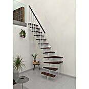Minka Prostorsko varčne stopnice Joker Turn  (Višina nadstropja: 302,9 cm, Barva stopnice: Oreh, Barva kovine: Bela) | 4792 - Treppen | GBDD - Treppen | GBD - Bauelemente | GB - Bauelemente | G - Holz/Bauelem | BAUHAUS