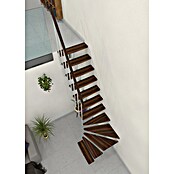 Minka Prostorsko varčne stopnice Joker Turn  (Višina nadstropja: 302,9 cm, Barva stopnice: Oreh, Barva kovine: Bela) | 4792 - Treppen | GBDD - Treppen | GBD - Bauelemente | GB - Bauelemente | G - Holz/Bauelem | BAUHAUS