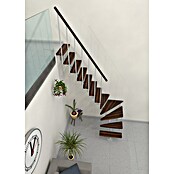 Minka Prostorsko varčne stopnice Joker Turn  (Višina nadstropja: 302,9 cm, Barva stopnice: Oreh, Barva kovine: Bela) | 4792 - Treppen | GBDD - Treppen | GBD - Bauelemente | GB - Bauelemente | G - Holz/Bauelem | BAUHAUS