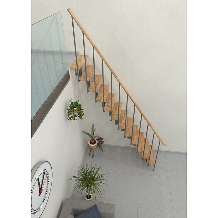 Minka Stopnišče z lestvino Joker  (Širina: 70 cm, Siva, Barva stopnice: Bukev, Višina nadstropja: 302,9 cm) | 4792 - Treppen | GBDD - Treppen | GBD - Bauelemente | GB - Bauelemente | G - Holz/Bauelem | BAUHAUS