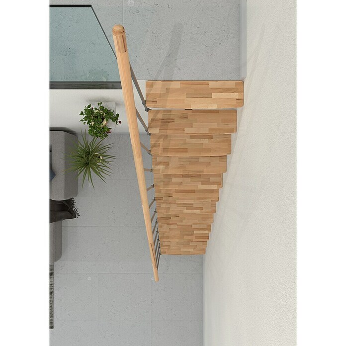 Minka Stopnišče z lestvino Joker  (Širina: 70 cm, Siva, Barva stopnice: Bukev, Višina nadstropja: 302,9 cm) | 4792 - Treppen | GBDD - Treppen | GBD - Bauelemente | GB - Bauelemente | G - Holz/Bauelem | BAUHAUS