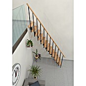 Minka Stepenice s prilagodljivom visinom i dubinom gazišta Joker  (Širina: 70 cm, Crna, Boja gazišta: Bukva, Visina kata: 302,9 cm) | BAUHAUS