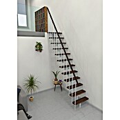 Minka Stepenice s prilagodljivom visinom i dubinom gazišta Joker  (Širina: 70 cm, Bijela, Boja gazišta: Orah, Visina kata: 302,9 cm) | BAUHAUS