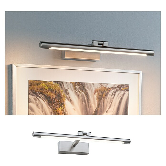 Paulmann Aplique LED para cuadros Mingo (11 W, L x An x Al: 17,5 x 41,5 x 5 cm, Aluminio Cepillado, Blanco cálido) | BAUHAUS