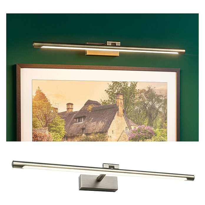 Paulmann Aplique LED para cuadros Mingo (14 W, L x An x Al: 17,5 x 61,5 x 5 cm, Latón, Blanco cálido) | BAUHAUS