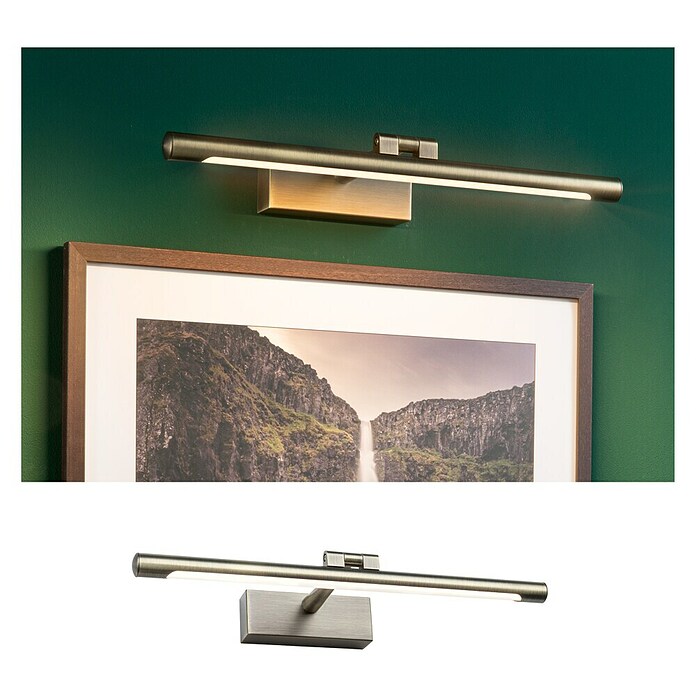 Paulmann Aplique LED para cuadros Mingo (11 W, L x An x Al: 17,5 x 41,5 x 5 cm, Latón, Blanco cálido) | BAUHAUS