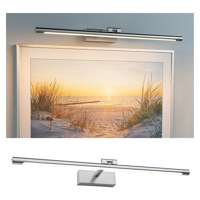 Paulmann Aplique LED para cuadros Mingo (14 W, L x An x Al: 17,5 x 61,5 x 5 cm, Aluminio Cepillado, Blanco cálido) | BAUHAUS
