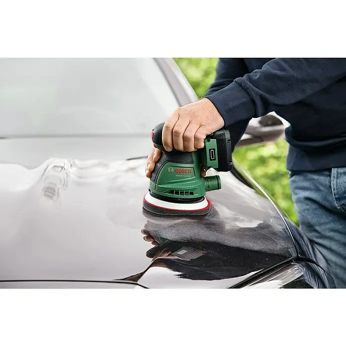 Bosch Power for All 18V Akku-Exzenterschleifer UniversalOrbit 18V-20 - 18 V, Ohne Akku, Durchmesser Schleifteller: 125 mm - Bosch Universal-Poliermaschine für Autos.