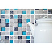 Mozaik pločica Quadrat Crystal Mix XCM CB 65  (32,7 x 30,2 cm, Plave boje, Sjaj) | BAUHAUS