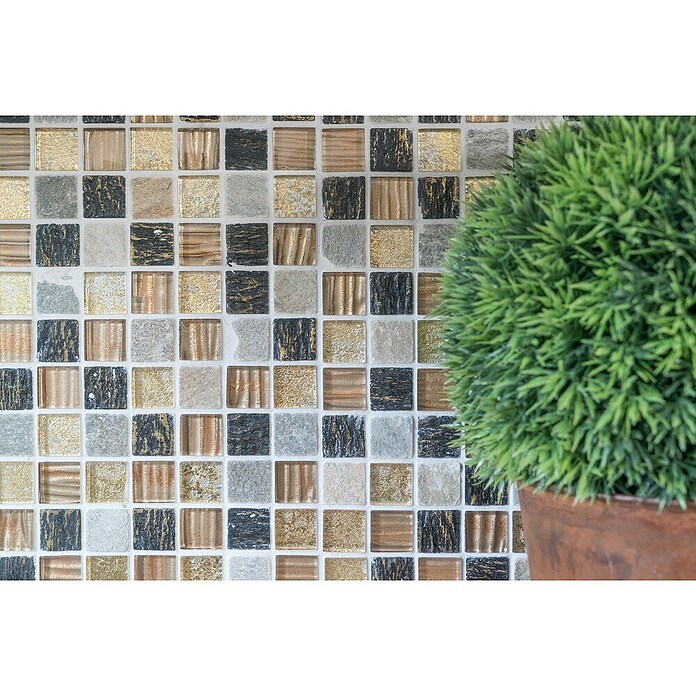 Mozaik pločica Quadrat Crystal Mix XCM CR17  (30 x 30 cm, Mat) | BAUHAUS